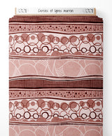 Tissu - Cercles et lignes marron