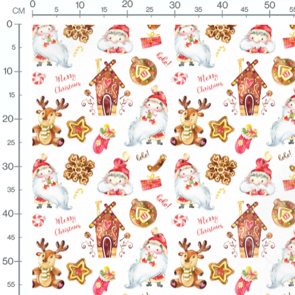 Tissu - Lutins et biscuits de Noël