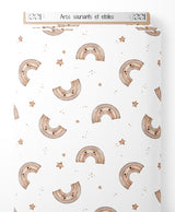 Tissu - Arcs souriants et étoiles