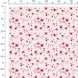 Tissu - Fleurs roses et vertes pastel