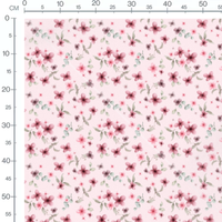 Tissu - Fleurs roses et vertes pastel