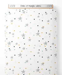 Tissu - Étoiles et triangles colorés