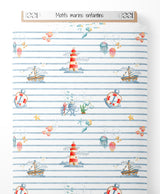 Tissu - Motifs marins enfantins