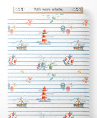 Tissu - Motifs marins enfantins