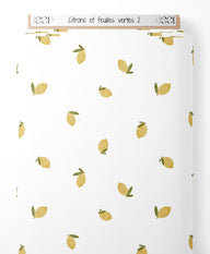 Tissu - Citrons et feuilles vertes 2