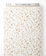 Tissu - Fleurs et bourgeons beige