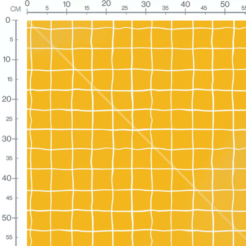 Tissu - Carreaux blancs sur fond jaune