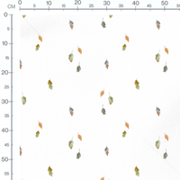 Tissu - Feuilles aquarelle sur fond blanc