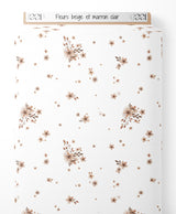 Tissu - Fleurs beige et marron clair