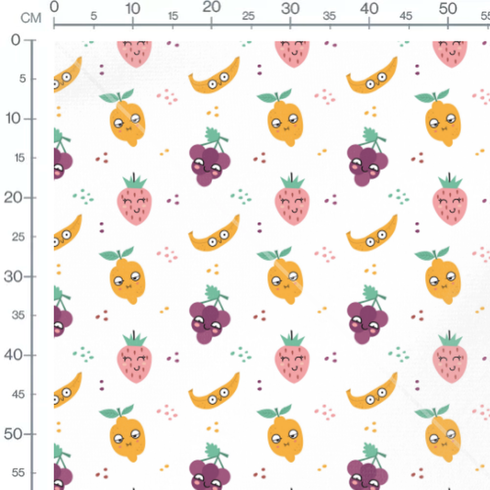 Tissu - Fruits expressifs colorés