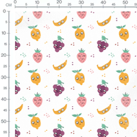 Tissu - Fruits expressifs colorés