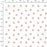 Tissu - Souris dorées et pois beige