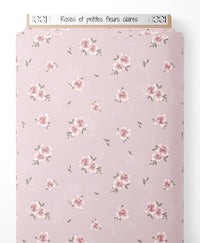 Tissu - Roses et petites fleurs claires