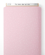 Tissu - Pois blancs doux sur rose