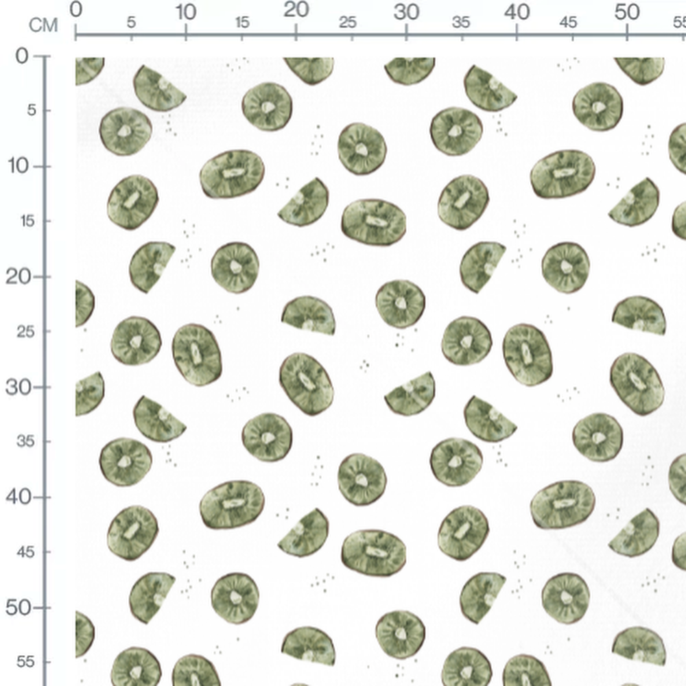 Tissu - Tranches de kiwis vertes