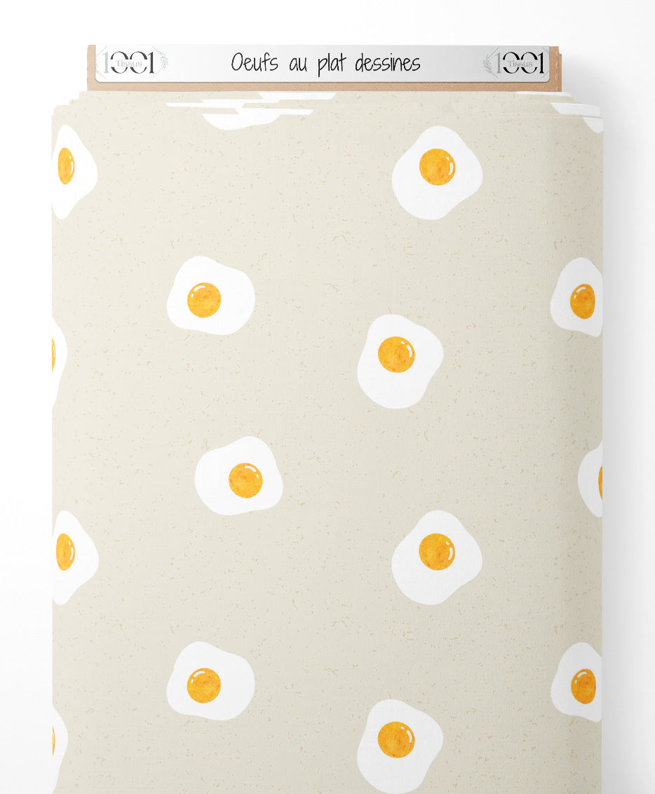 Tissu - Œufs au plat dessinés