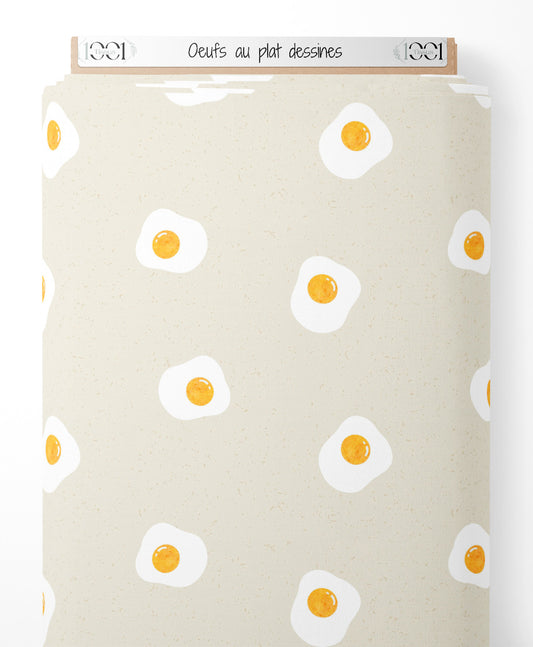 Tissu - Œufs au plat dessinés