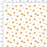 Tissu - Oranges et segments sur blanc