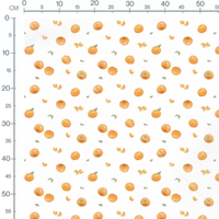 Tissu - Oranges et segments sur blanc