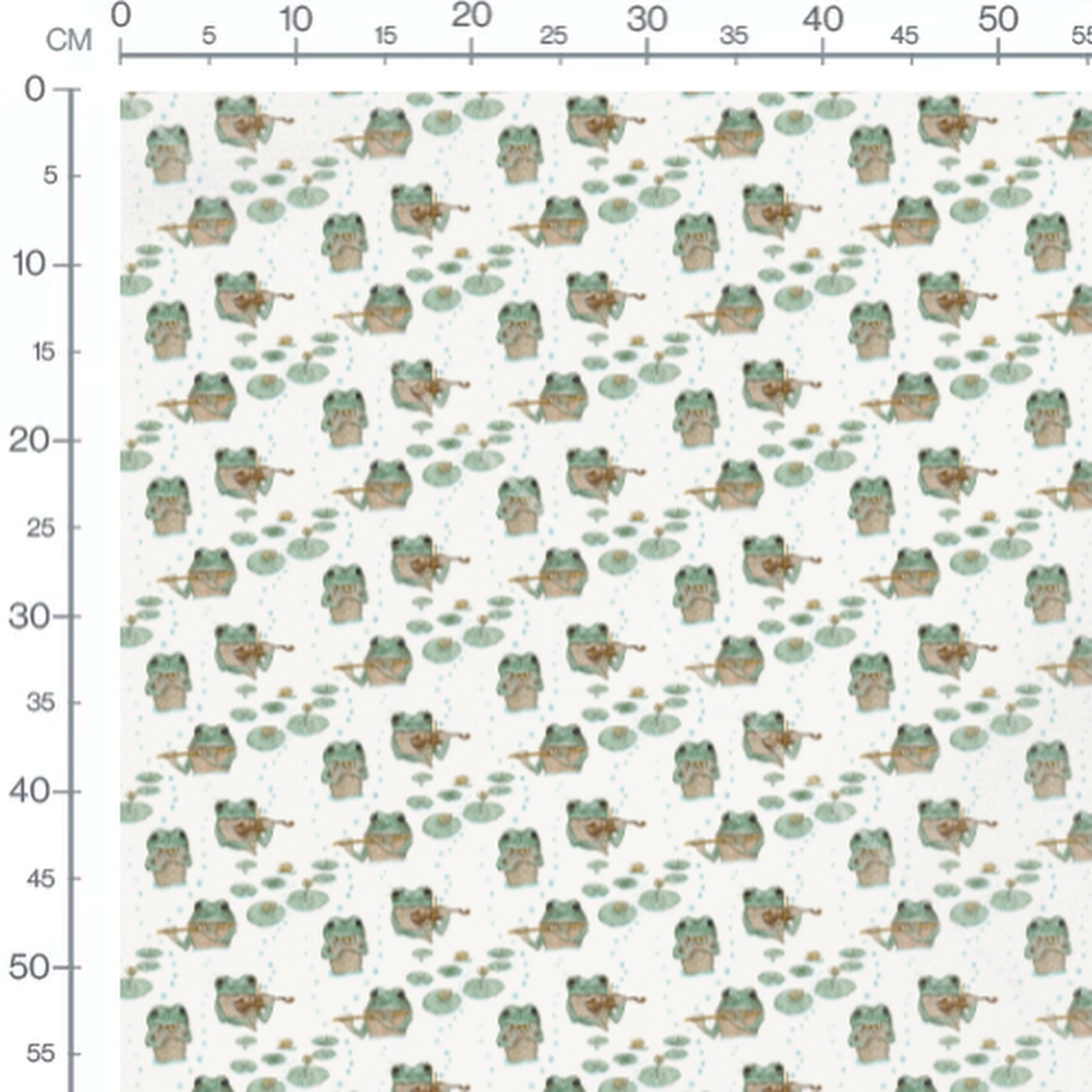 Tissu - Grenouilles et nénuphars
