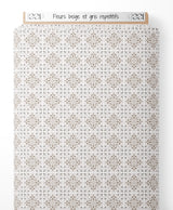 Tissu - Fleurs beige et gris répétitifs