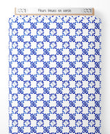 Tissu - Fleurs bleues en cercle