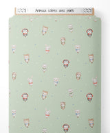 Tissu - Animaux colorés avec points