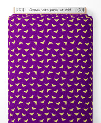 Tissu - Chauves-souris jaunes sur violet