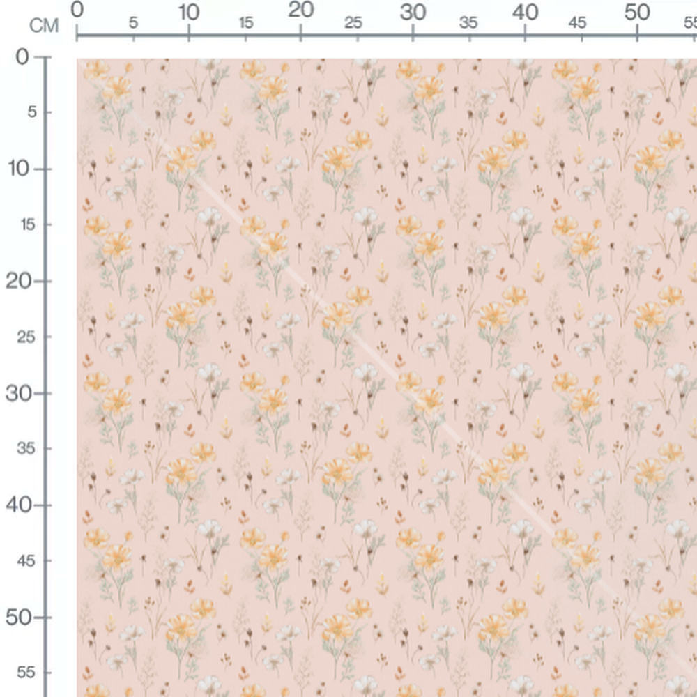 Tissu - Fleurs orange et blanches vives