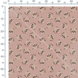 Tissu - Têtes d'ours sur fond rose