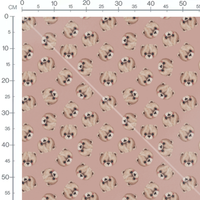 Tissu - Têtes d'ours sur fond rose