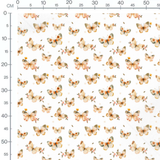 Tissu - Papillons beige et motifs floraux