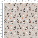 Tissu - Ours sorciers et chaudrons gris