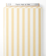 Tissu - Rayures beige sur blanc