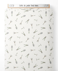 Tissu - Outils de jardin sur fond blanc