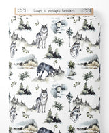 Tissu - Loups et paysages forestiers