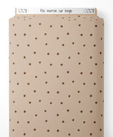 Tissu - Pois marron sur beige
