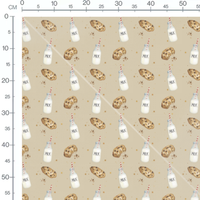 Tissu - Cookies et bouteilles de lait