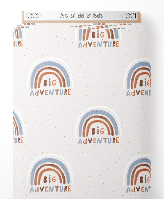 Tissu - Arc-en-ciel et texte