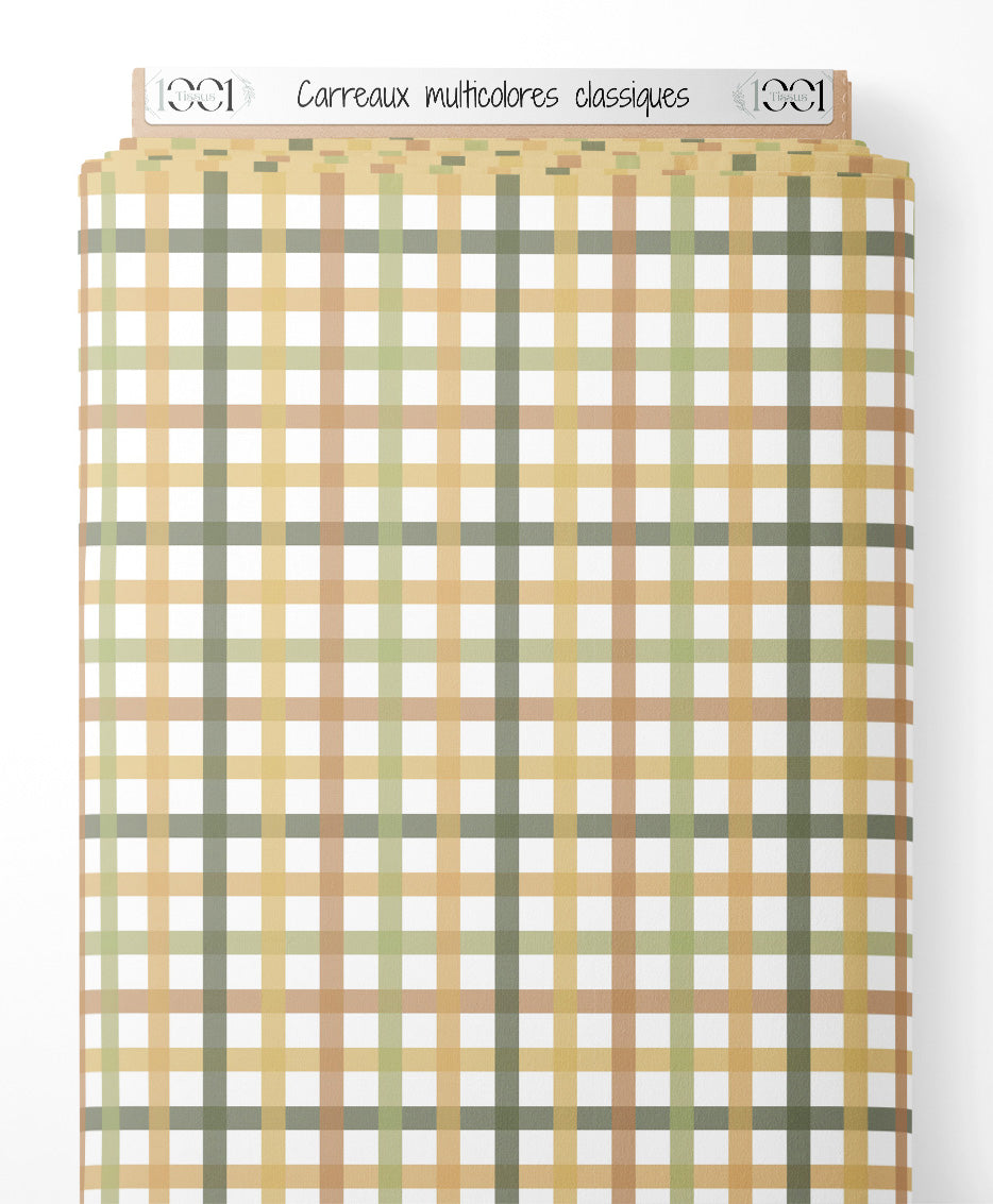 Tissu - Carreaux multicolores classiques