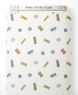 Tissu - Bobines vert, bleu et jaune