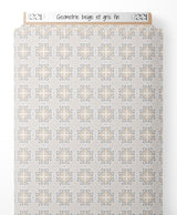 Tissu - Géométrie beige et gris fin