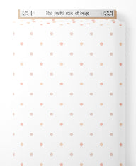 Tissu - Pois pastel rose et beige