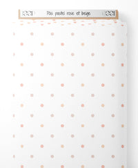 Tissu - Pois pastel rose et beige
