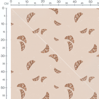 Tissu - Croissants bruns et taches blanches