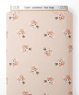Tissu - Souris couronnées fond beige