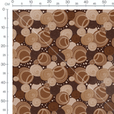Tissu - Cercles marron et beige