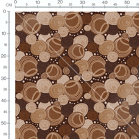 Tissu - Cercles marron et beige