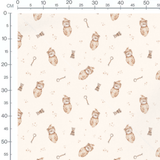 Tissu - Bébés animaux enveloppés crème