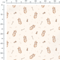 Tissu - Bébés animaux enveloppés crème